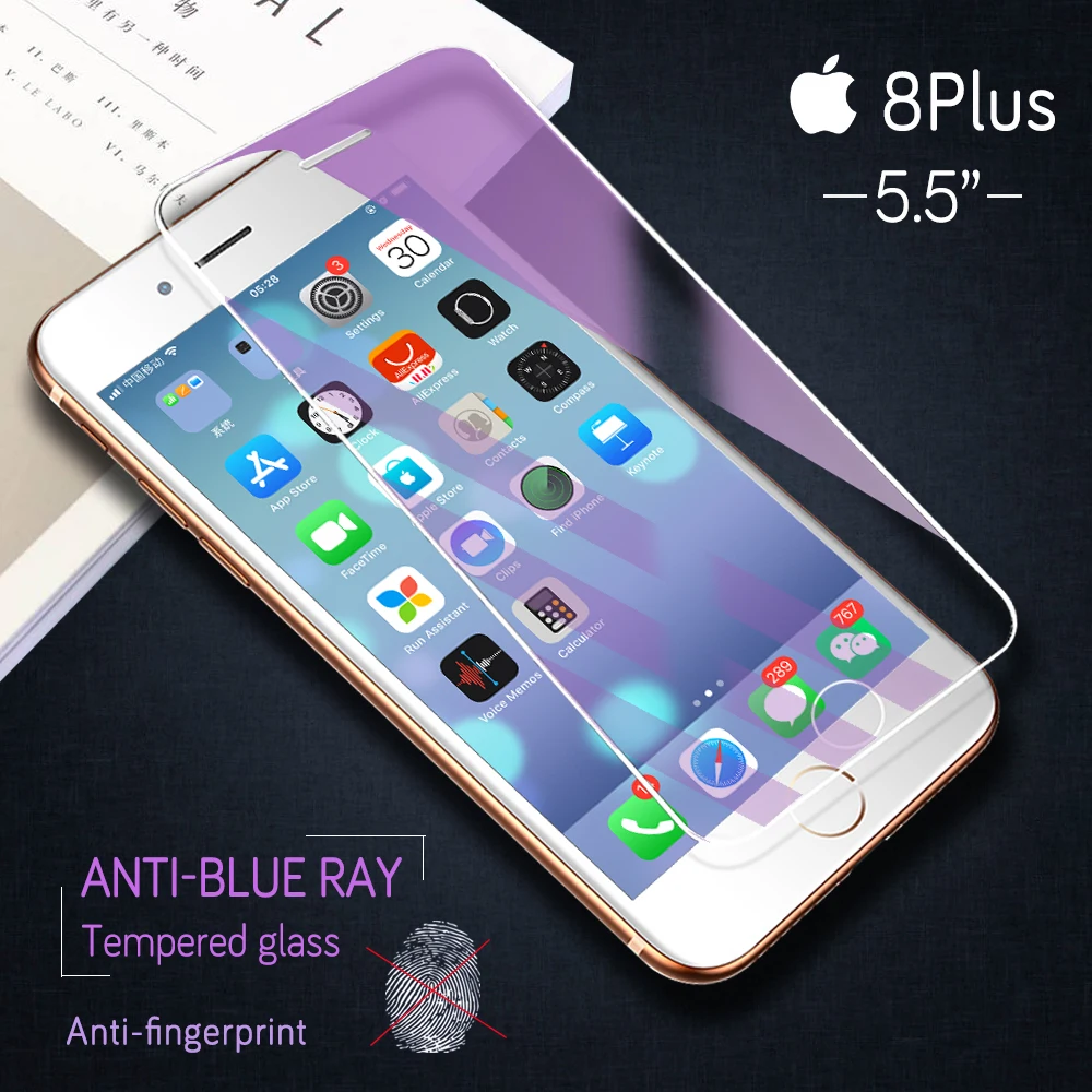 Iphone 11, анти-светильник Blue Ray, закаленное стекло для iphone 11 Pro Ma, защита от подписывания экрана для iphone X, XR, XS, 6, 7, 8 P, 2 шт