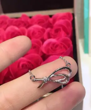 

Fashion Bow Knot Telescopic Necklace Charm Creative Bow Tied Necklace Ribbon Bowknot Shaped Necklace Birthday Party Jewelry