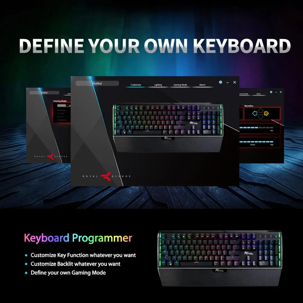 Teclas com Fio Mecânico do Jogo de Rk950 Teclado Teclados Anti-ghosting Escritório Interruptor Marrom Tkl Real Kludge Rgb 104 - Imagem 3