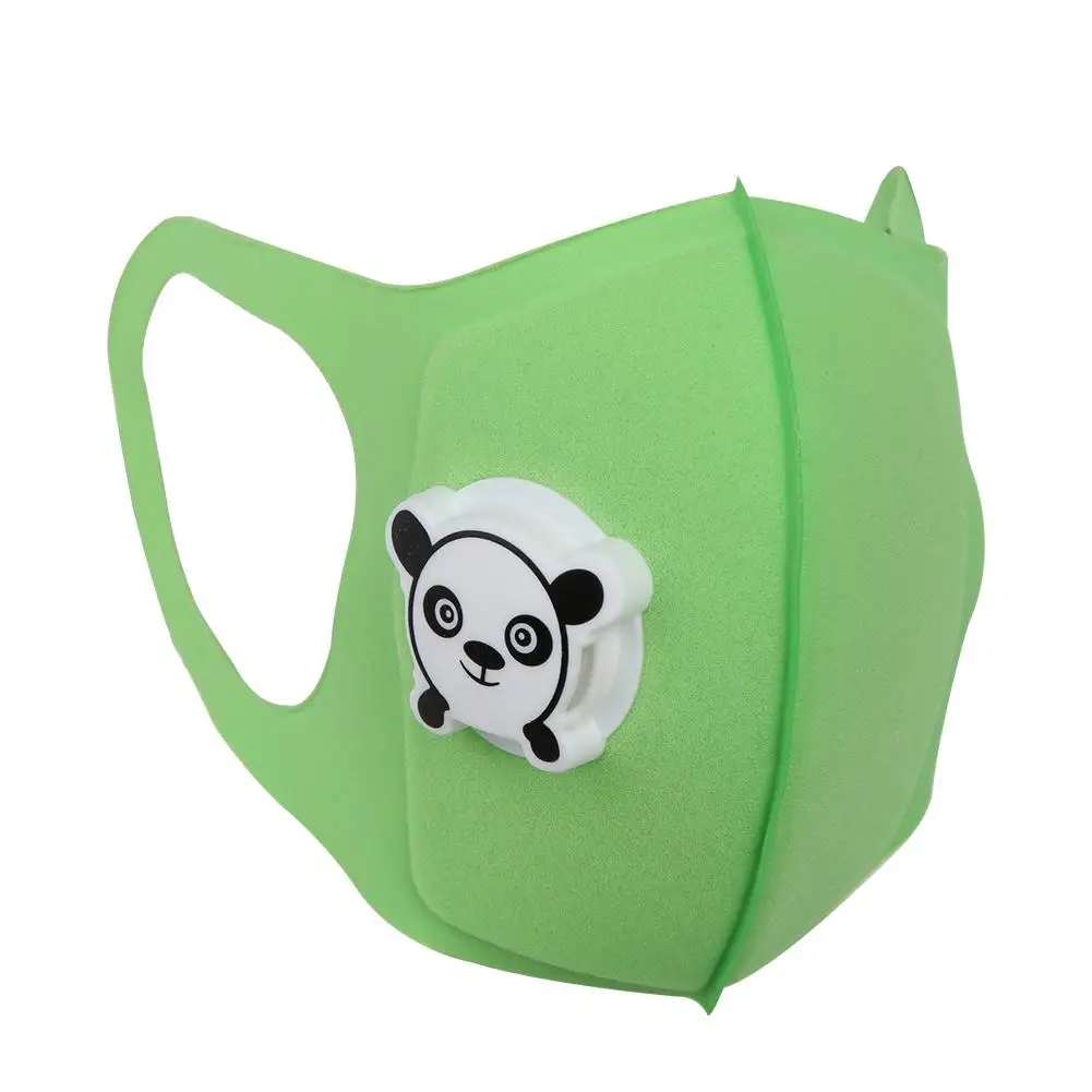 

Kids Reusable Face Masks PM2.5 Anti Haze Dustproof panda Print Breathable Mouth Face Mask with Valve