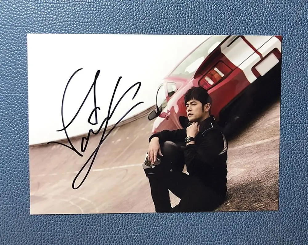 Оригинальная фотография с ручной подписью Jay Chou 5*7, 112019