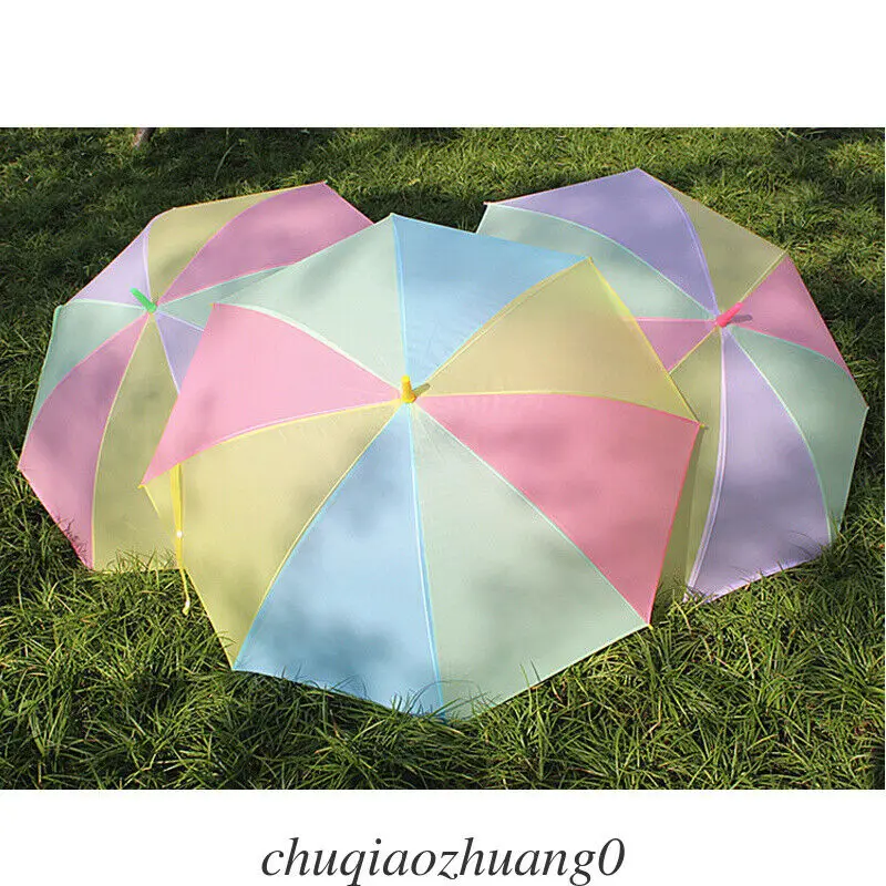 1 шт. Радужный зонтик с длинной ручкой для детей и взрослых красивый прочный практичный зонтик Новое поступление зонтик дождливого дня