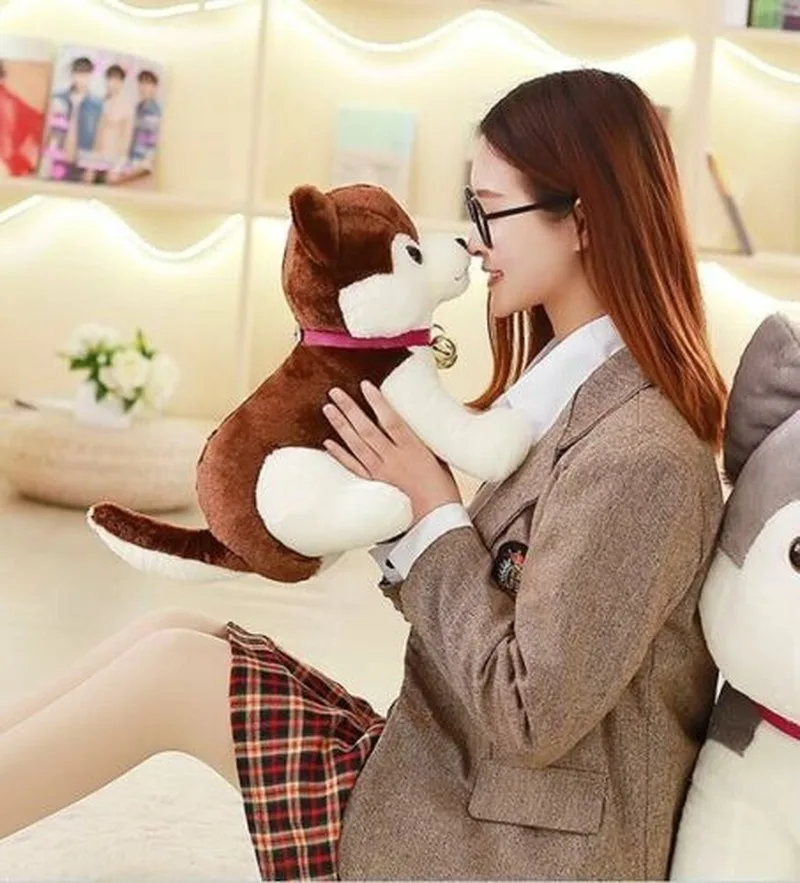 New Plush Husky Toy Lovely Brown Husky Dog Doll Gift about 40cm Cute Home Decor Awaii Christmas Reward Birthday Soft Fill Cute
