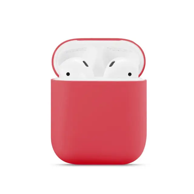 For Airpods 1/2 Soft Silicone Earphone Cover Air Pods Case Earpods Accessories Headset Protective Sleeve Apple Airpods 2 Case red