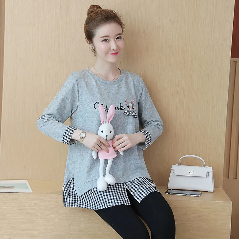 

Maternity Clothes 2019 Autumn Clothing New Style Long Sleeve Pregnant WOMEN'S T-shirt Korean-style Fashion Models Tops