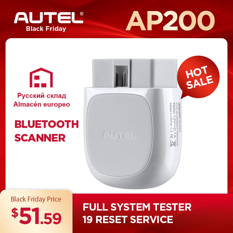 Autel AP200 Bluetooth OBD2 сканер считыватель кодов с полной системой диагностики AutoVIN TPMS IMMO сервис для семьи DIYers PK Mk808