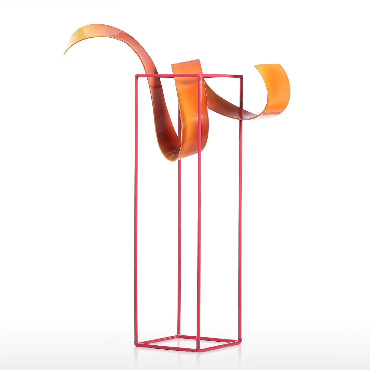 

Hot Concise Ribbon Artwork Bud Freestanding Sculpture Abstract Modern Iron Sculpture Exquisite Desk Decor Contemporary Centerpie