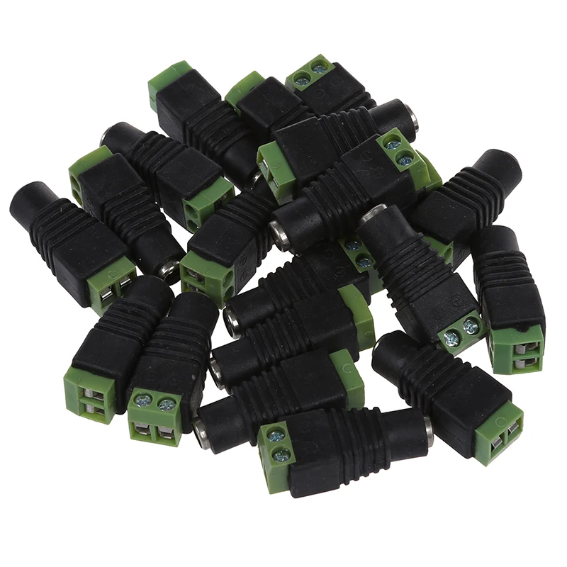 

20pcs CCTV Camera 5.5 x 2.1mm DC Power Cable Female Plug Connector Adapter Jack