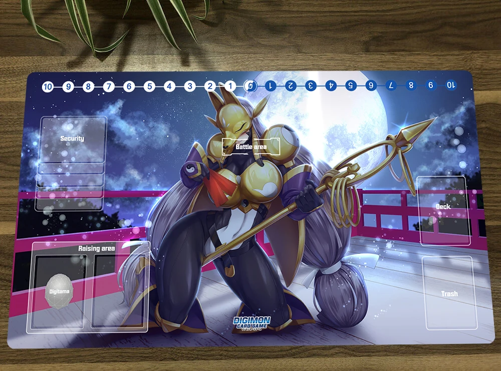 Anime Digimon Duel Playmat Sakuyamon Trading Card Game Mat DTCG CCG Mat