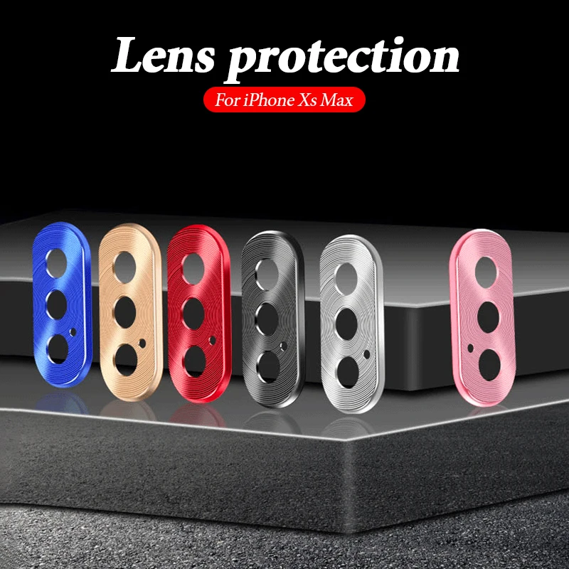 

Lens Metal Protection For iPhone 7 8 Plus X XR XS Max New Rear Cool Phone Camers Lens Gadget Cap For iPhone All-round Protection