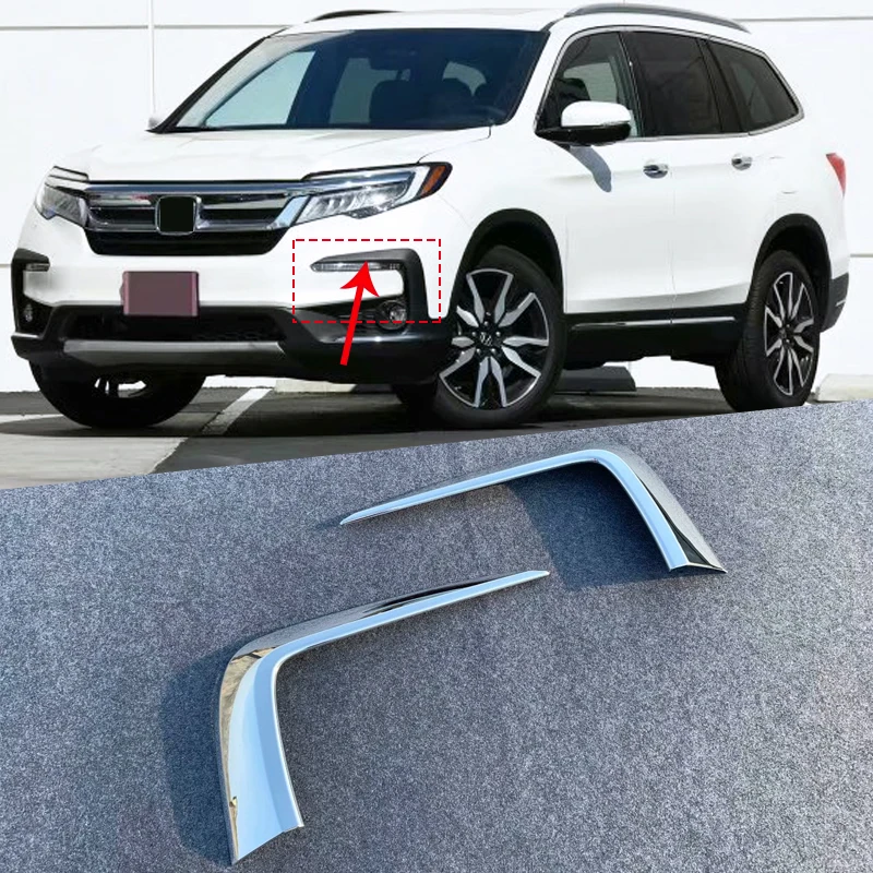 Для Honda Pilot ABS Хромированная передняя противотуманная фара крышка для бровей веко Garnish растяжки наружная отделка противотуманная