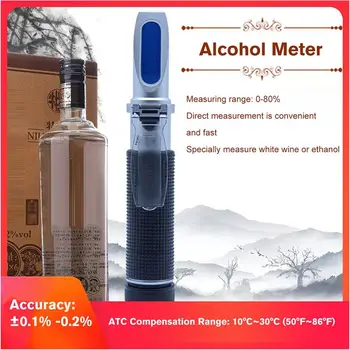 

New 0-80% Professional Alcohol Wine Refractometer Alcohol Meter Ebullioscope Concentration Meter Oenometer Alcoholometer