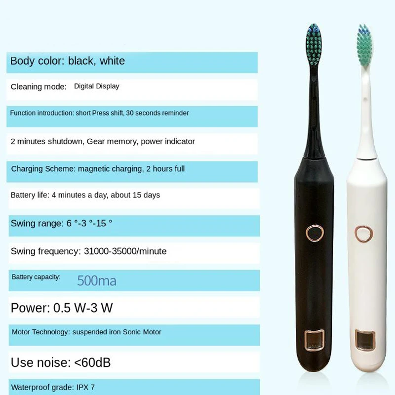 Tremble Electric Toothbrush for Adults and Men Full Automatic Water-proof Couple Sound Toothbrush with Charged Soft Fur for Hous