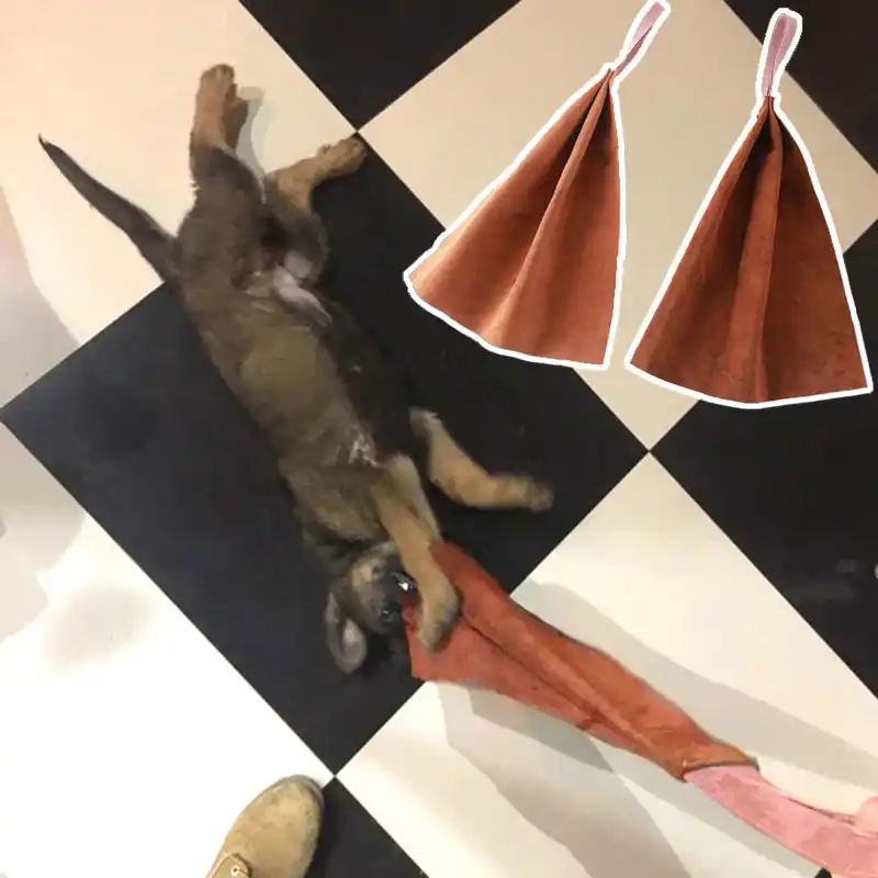 肥厚純粋な牛革咬傷布ペットのおもちゃ大型犬革咀嚼のおもちゃクール子犬トレーニング用品suitable作業犬 Dog Toys Aliexpress