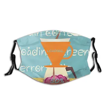 

protective mask with filter Brain Coffee Loading Screen Error Table anti dust PM2.5 reuse adult teen child girl