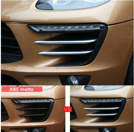 Стайлинг автомобиля 6 шт. для Porsche Macan-17 передняя фара брови отделка полосы ABS Матовый Авто внешний модифицированный