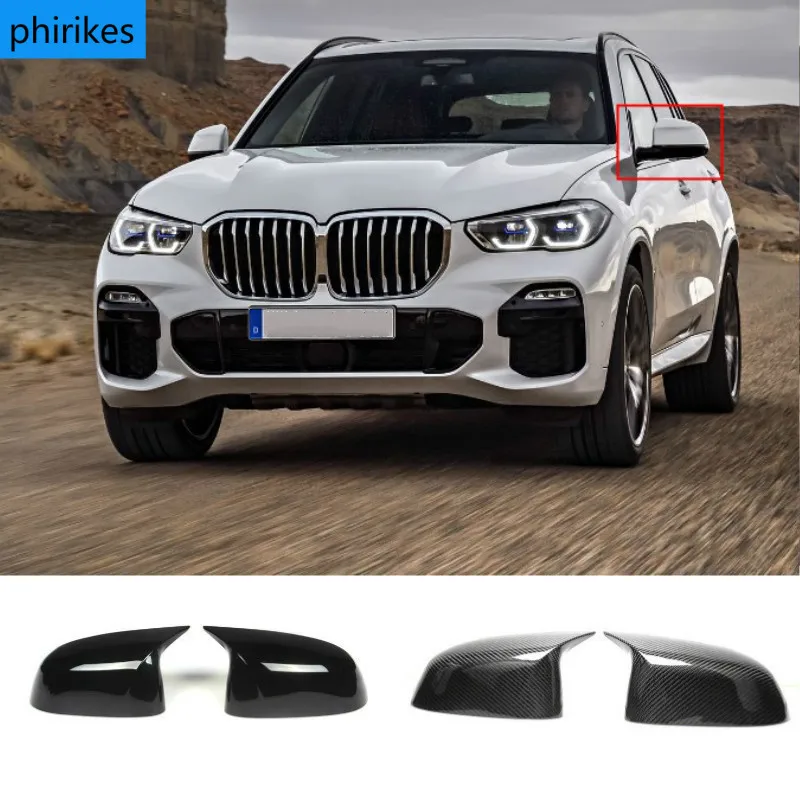 

2 Pcs Glossy Balck Cover Auto Rearview Mirror Cap Covers Blind Spot Mirror Fit For BMW 2014-2018 F15 X5 & F16 X6 F26 X4 F25 X3