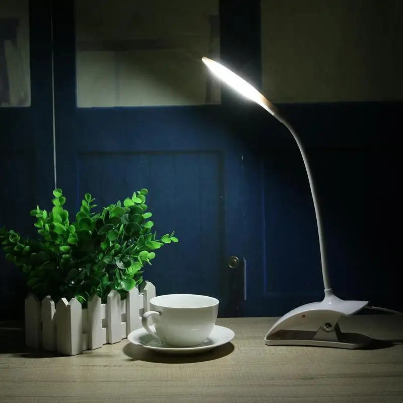 USB светодиодная настольная лампа с зажимом Гибкая защита глаз 14 светодиодов для