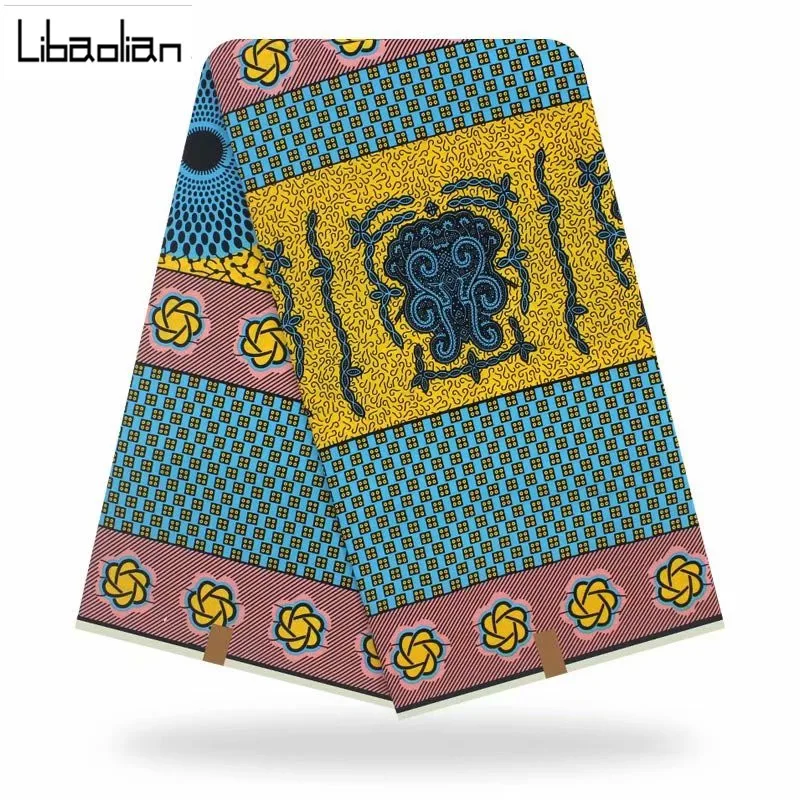 В нигерийском стиле хлопок Анжелина Анкара Дашики восковая ткань, модная Высококачественная африканская настоящая голландская ткань с принтом F912-11