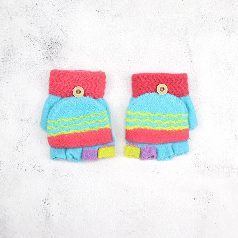 Вязаные перчатки для малышей от 2 до 5 лет зимние варежки для мальчиков и девочек с полупальчиковым покрытием детские осенние варежки для девочки Детские вязаные перчатки