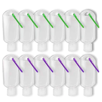 

12 PCS Travel Bottles with Keychain, 2Oz/50Ml Portable Plastic Travel Bottles - Leakproof Squeeze Bottles with Flip Cap