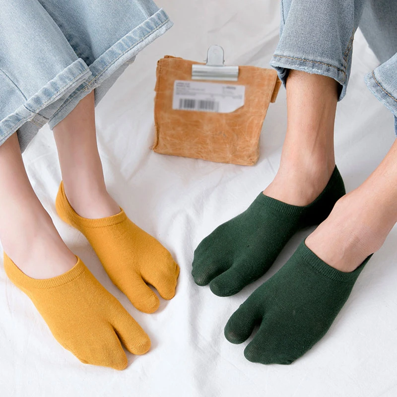 Bamboo Fiber Japanese Black White Toe Socks Two Finger Socks Men and Women  Sandal Split Ninjia Summer Unisex Kimono Flip Flops|Sock Slippers| -  AliExpress
