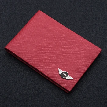 

Certificate Bag Genuine Leather Driver's License Set Car Credit Id Card Holder Passport Cover Car Mini Logo Purse Tarjetero