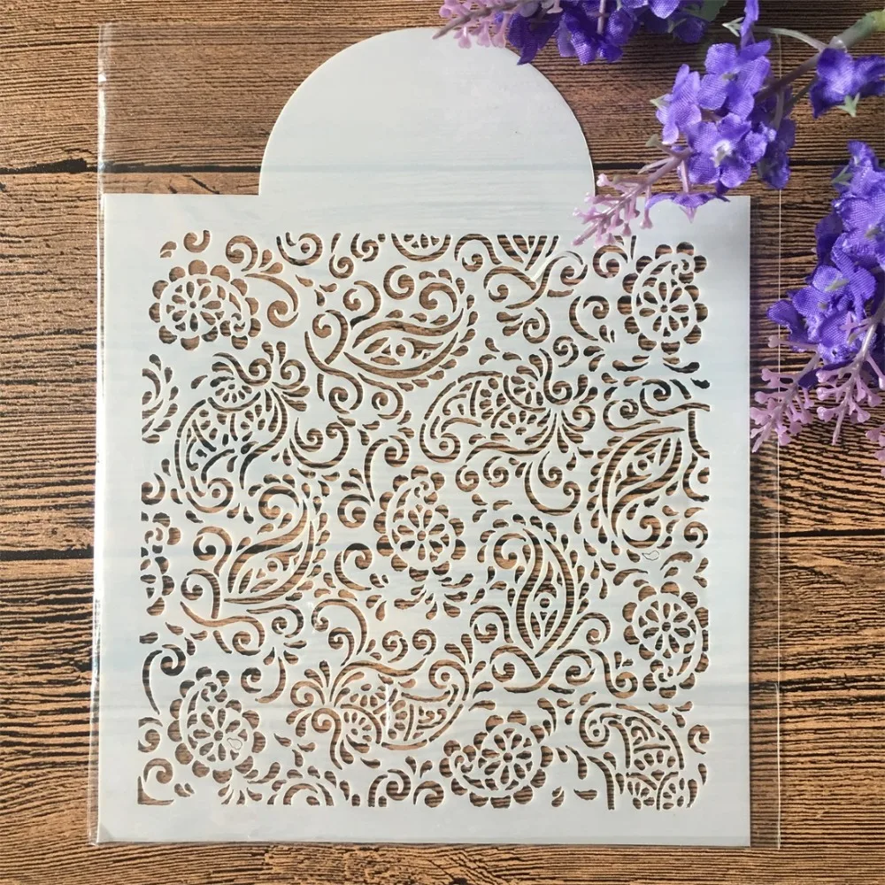 

15cm 5.9" Flourish DIY Layering Stencils Wall Painting Scrapbook Coloring Embossing Album Decorative Paper Card Template