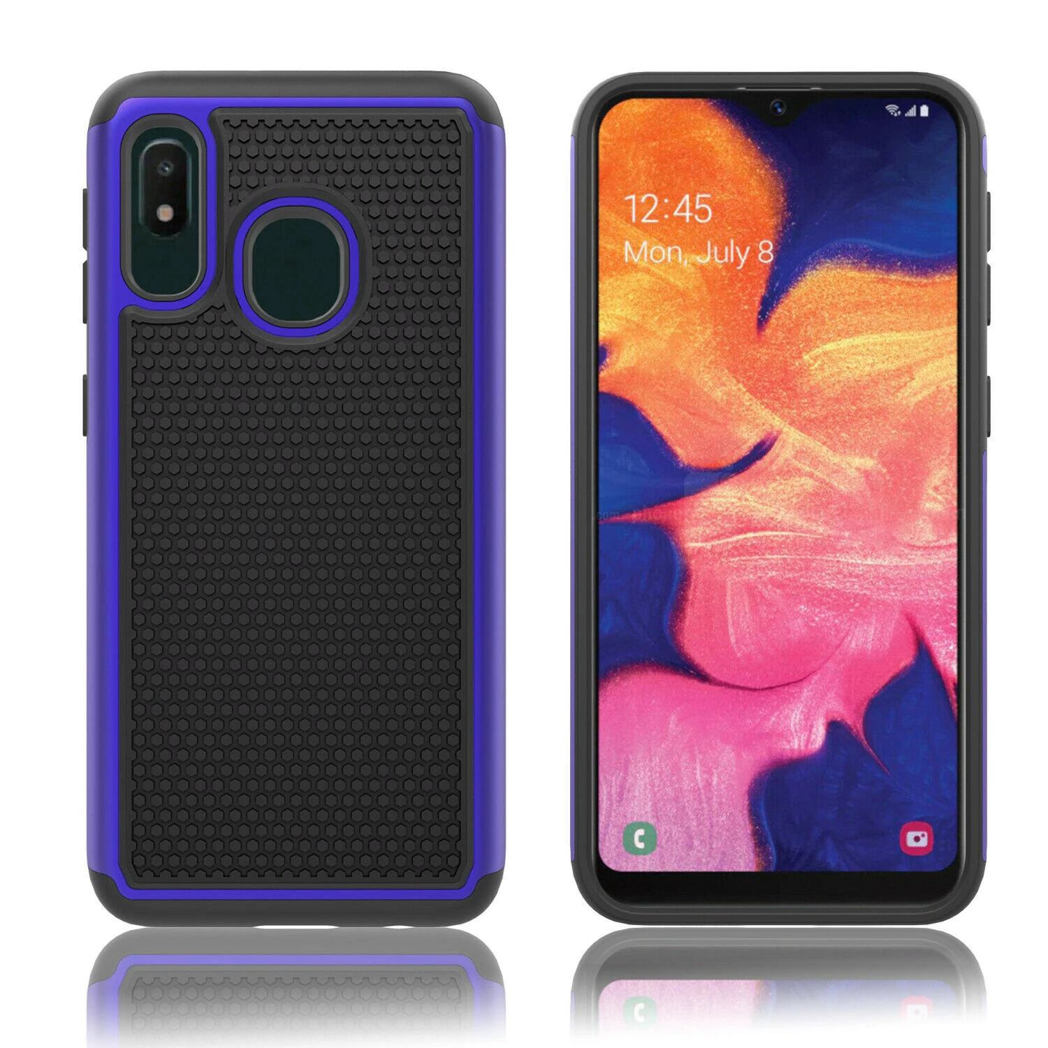 Для samsung Galaxy A10e A20e A20 A30 A50 чехол-Гибридный ударопрочный тонкий жесткий защитный чехол для телефона с прозрачным закаленным стеклом 9H