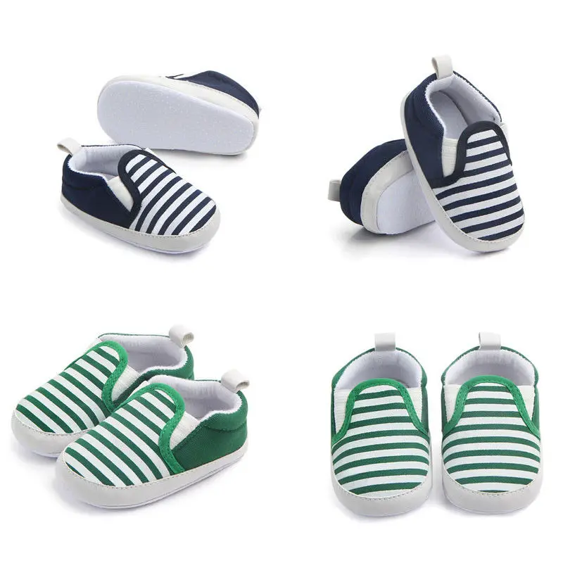 Infant Newborn Baby Boys Girls Soft Sole Canvas Pram Shoes Trainers Prewalker