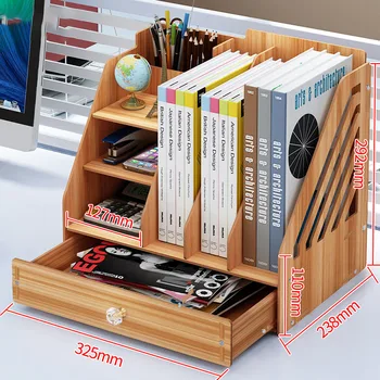 

Office Desk Storage Box Supplies Large Capacity Multi-layer Drawer Folder Stationery Room Wooden School Storage Desk Rack