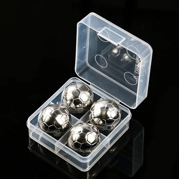 

4PCS Stainless Steel Football Ice Cube Reusable Chilling Stone for Whiskey Wine Keep Your Drink Cold Longer Kitchen Accessories