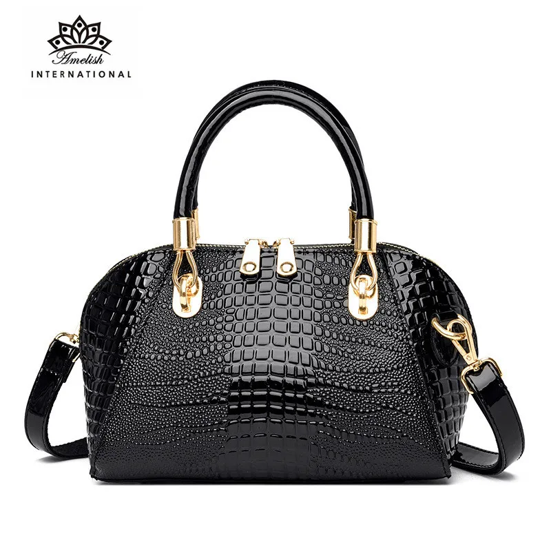 2022 Luxury Women Bags Designer Crocodile Pattern Shoulder Bag Leather Brand Woman Crossbody Casual Handbag Tote Sac | Багаж и сумки