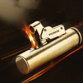 

2020 New Pure brass Torch Flint Grinding wheel Lighter Free Fire kerosene Retro Pipe Lighter Detachable Air Transport Lighter
