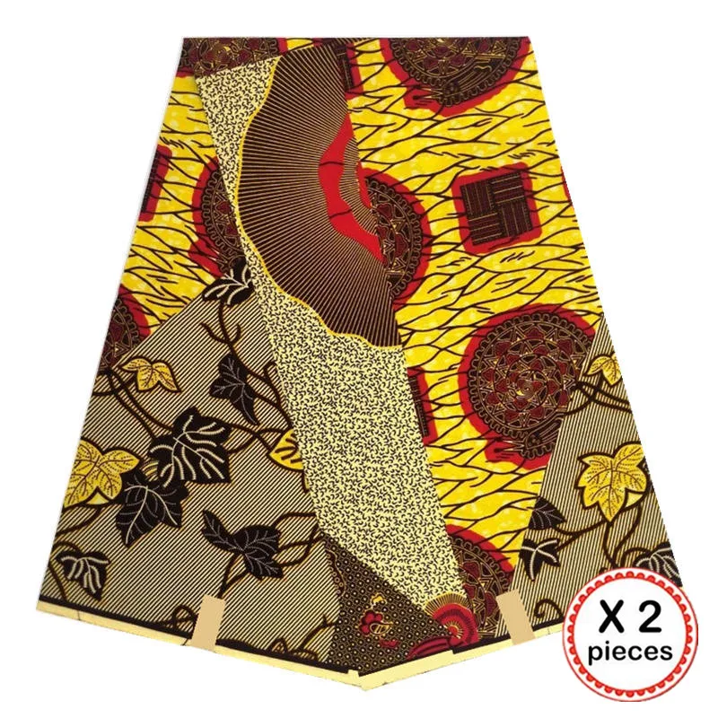 Африканская восковая ткань с принтом Анкара для шитья Анкара африканская ткань 12 ярдов Нигерия хлопок Гана ткань для платья 91019