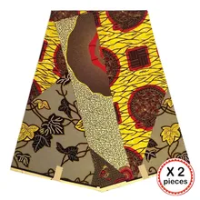 Африканская восковая ткань с принтом Анкара для шитья Анкара африканская ткань 12 ярдов Нигерия хлопок Гана ткань для платья 91019