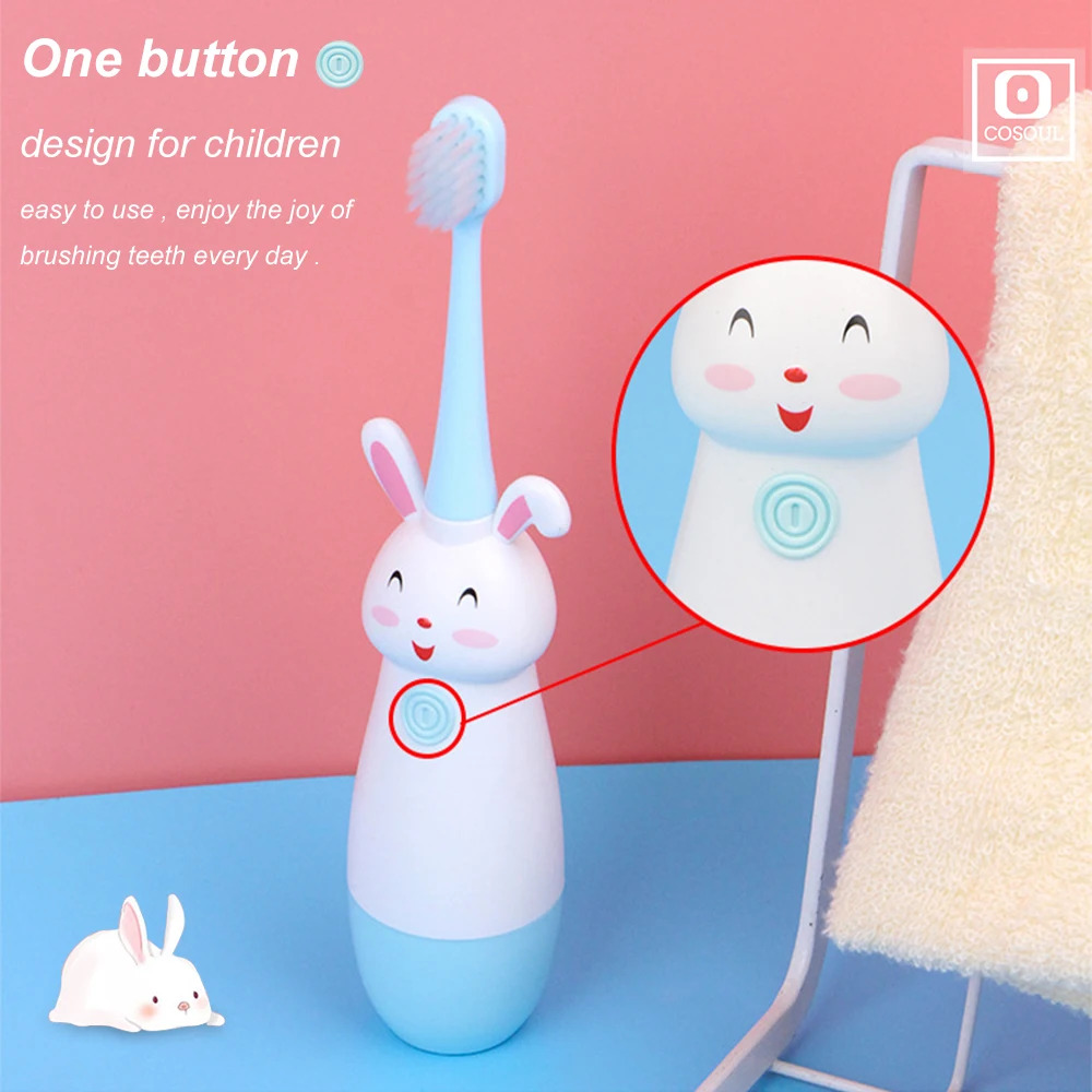 Children Electric Toothbrush Soft Bristles Professional Child Toothbrush Cute Rabbit Teeth Care