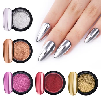 

Nail Art Mirror Pigment Powder Nail Glitter Metallic Color Shining Rose Gold Metal Nail Polishing Chrome Dust For UV Gel