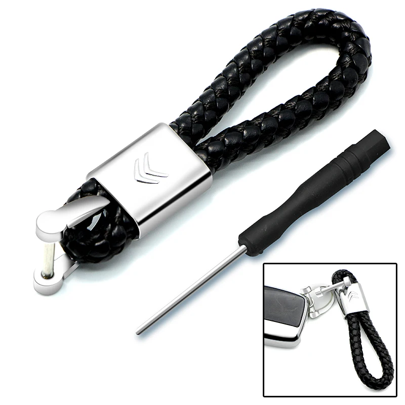 

1pcs Badge 3D Metal+Braided Rope Car Styling Key Chain Key Rings For Citroens C1 C2 C3 C4 C5 C6 C8 C4L DS3 DS5 Car Accessories