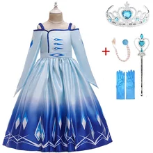 Рождественский костюм для девочек платье принцессы Эльзы для девочек-подростков от 3 до 12 лет Детские Вечерние платья Анны на день рождения нарядное платье для девочек на выпускной