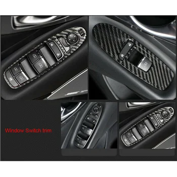 

4Pcs Real Carbon Fiber LHD Door Window Switch Cover Trim For Infiniti Q50