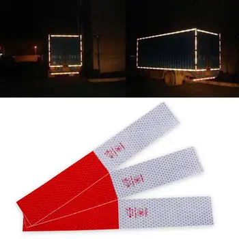 

Car Reflective Sticker 10Pcs Car Truck Reflective Sticker Night Driving Safety Red White Warning Strip car accessories 2020