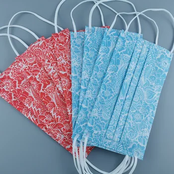

10/50/100/200/500pcs Adults Disposable Mask Fashion Non-woven 3-layers Filter Mask Printed Breathable Anti Dust Mouth Face Masks