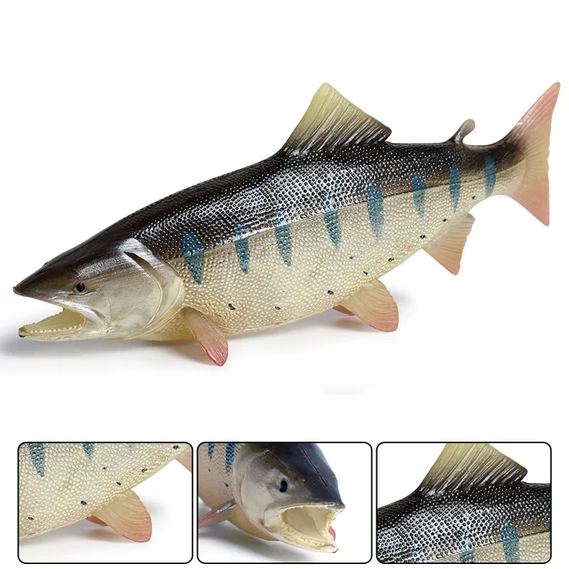 Oenux пресноводная Морская жизнь Животные Моделирование Coelacanth Пиранья бас рыба лосось фигурка модель реалистичные развивающие игрушки
