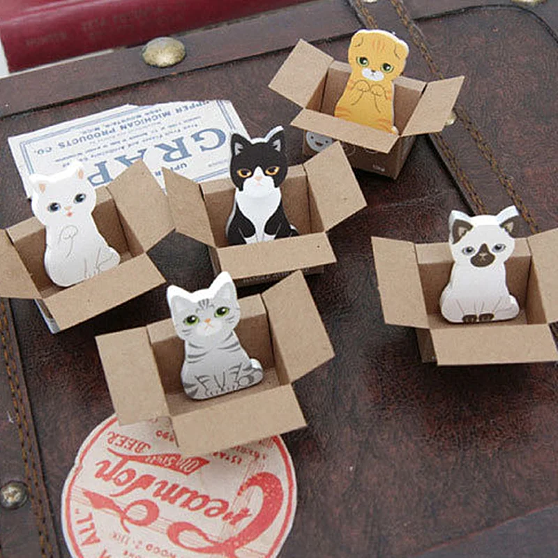 

2019 Kawaii Cat Animal Memo Notebook Planner Carton Cute Kitty Stickers School Stationery Office Supplies Japanese Stationery