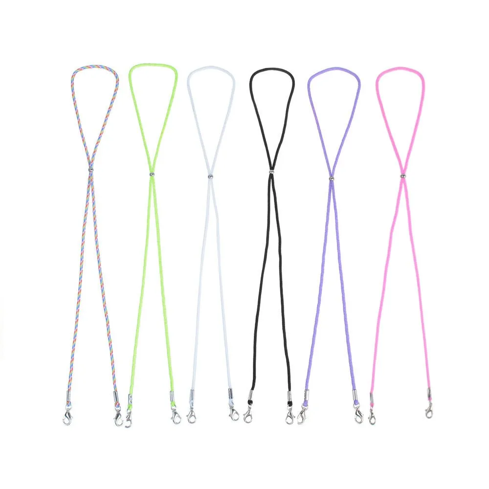 

5 Pieces Mask Holder Hanger Adjustable Length Mask Lanyard Straps For Back Of Head Or Neck With Clips