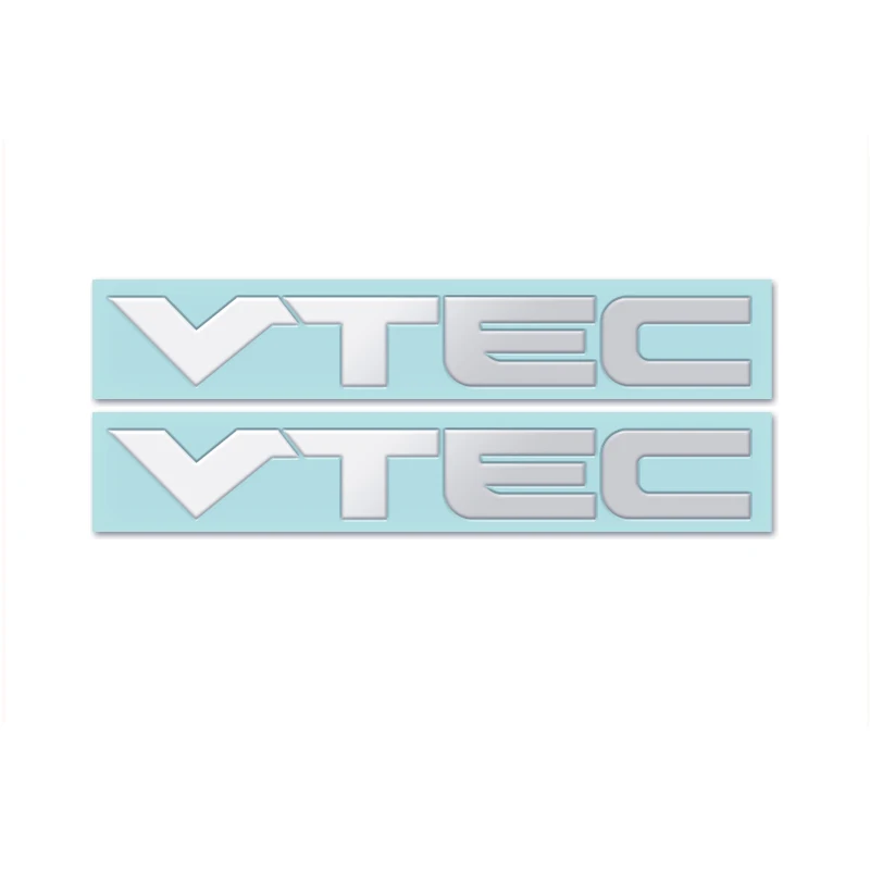 3D автомобильный Стайлинг никелевого металлического сплава эмблема VTEC декоративный стикер для интерьера наклейки для Honda Civic Accord Odyssey Spirior CRV SUV - Color Name: Silver-2pcs