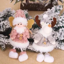 12 шт./лот, рождественские украшения, подвесные украшения, Санта-Клаус, снеговик, лось, для маленьких девочек, куклы, окна, дисплей, вечерние принадлежности
