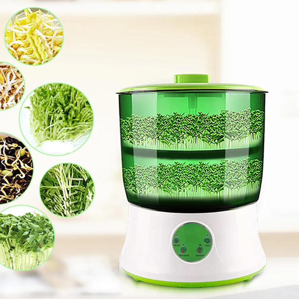 Цифровой дом DIY ростки фасоли чайник 2 слоя автоматический Электрический проращиватель семян овощей рассады рост ведро Biolomix