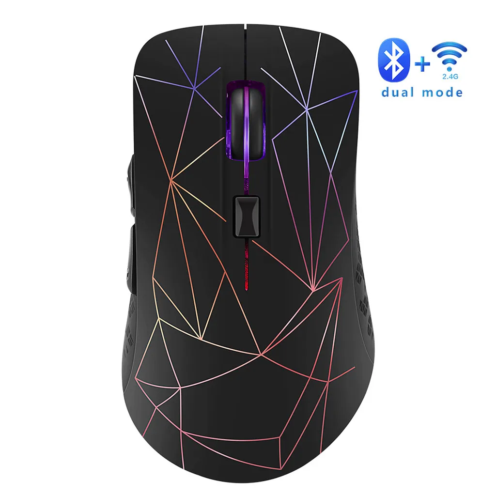 Bluetooth 5 0 + 2 4G Двухрежимная беспроводная мышь перезаряжаемая цветная светодиодная